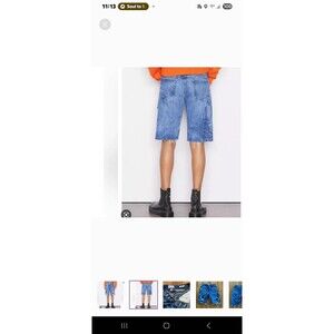 Frame Le Slouch Bermuda Women's Cut Off Raw Edge Button Fly Waterfalls 34 $248